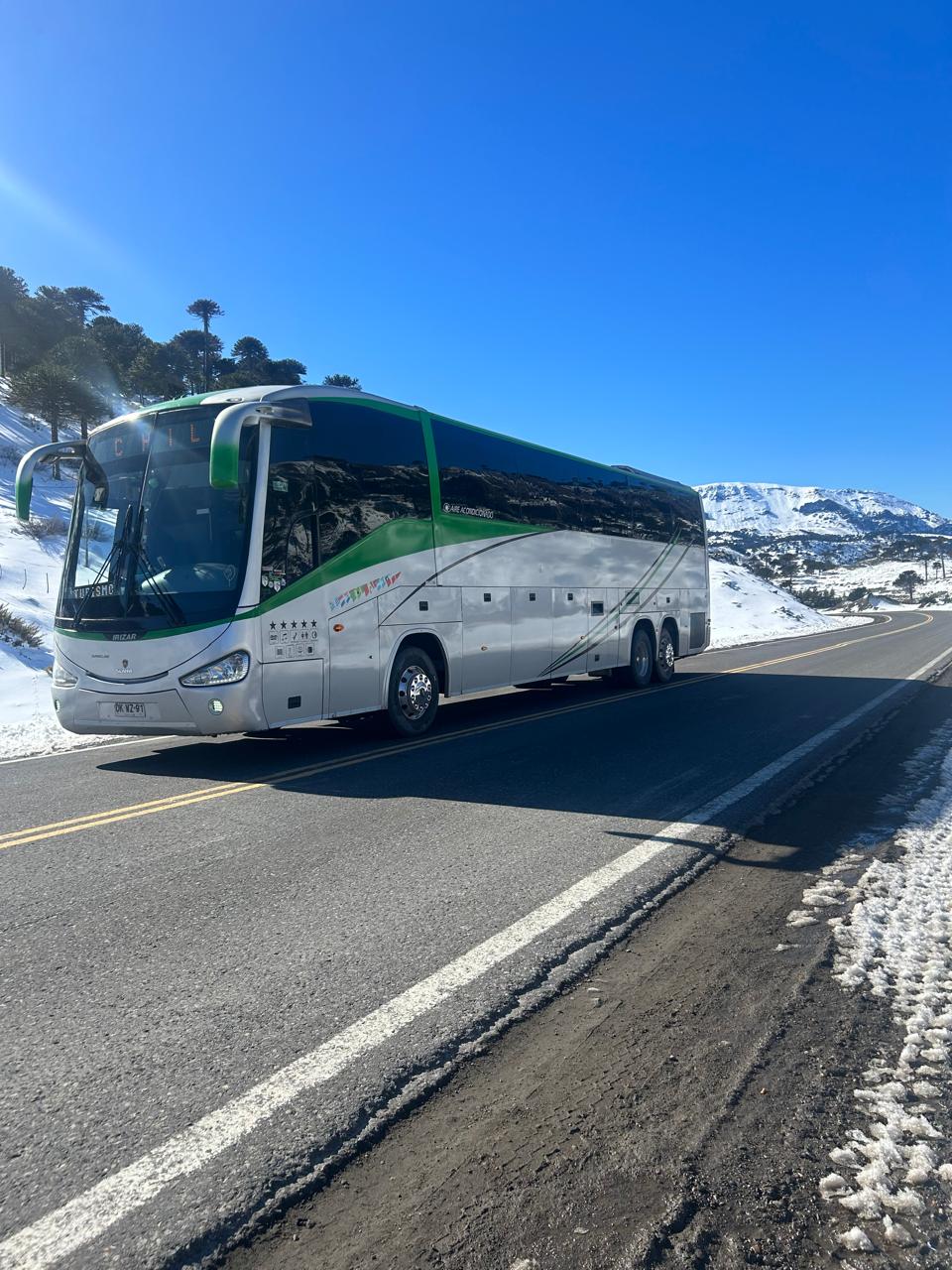 Bus Reyes en la cordillera nevada